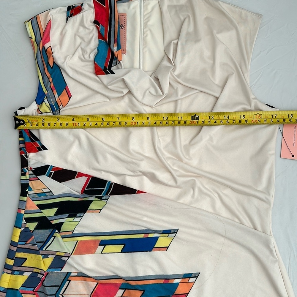 Phoebe Couture sleeveless cowl neck multicolor sleeveless dress - Picture 7 of 11